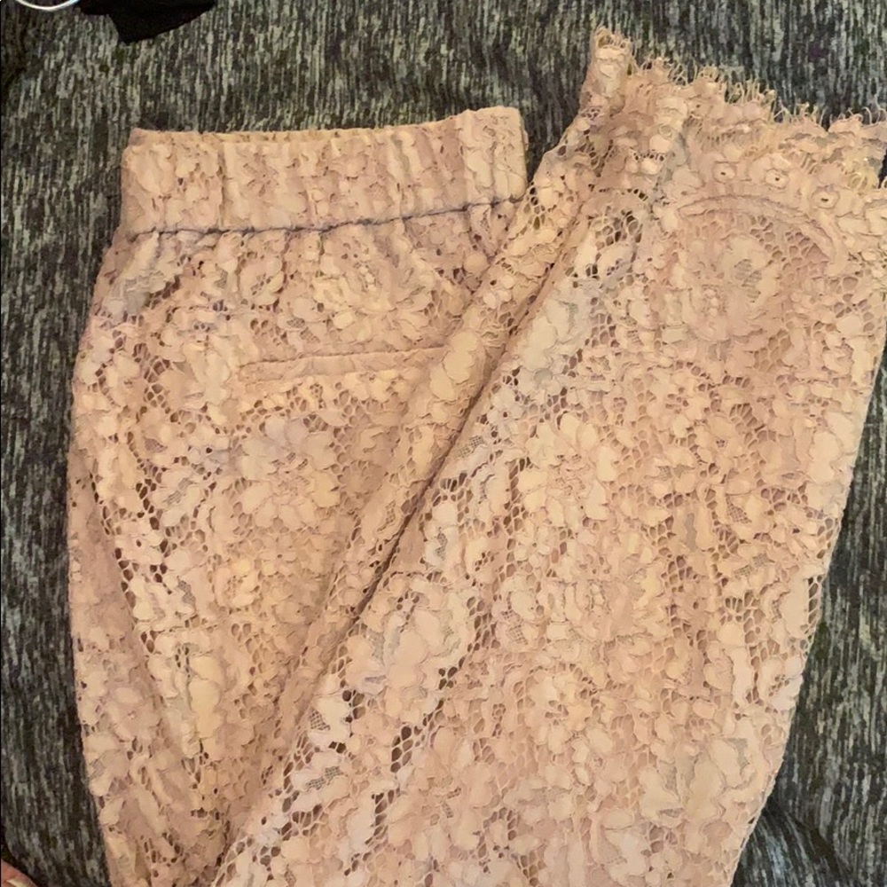 JCrew Lace Pants-blush